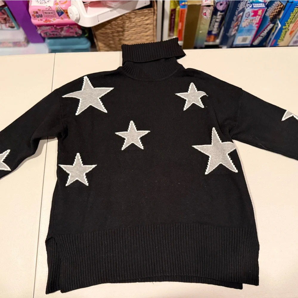 Sweet Romeo Black Ribbed Sweater - Picture 1 of 6